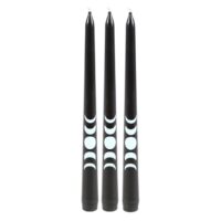 Set of 3 Black Magic Moon Phase Taper Candles - Image 3