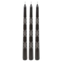 Set of 3 Black Magic Triple Moon Taper Candles - Image 3