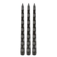 Set of 3 Black Magic Pentagram Taper Candles - Image 3