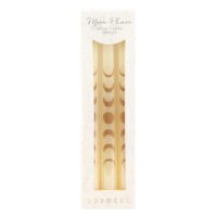 Set of 3 Off White Moon Phases Taper Dinner Candles - Image 2