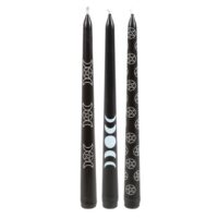 Set of 3 Black Magic Mystical Taper Candles - Image 3