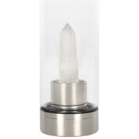Clear Quartz Energising Glass Water Bottle - Image 2