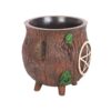 Pentagram Bark Effect Resin Cauldron Plant Pot - Image 2