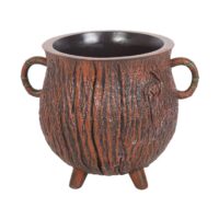 Pentagram Bark Effect Resin Cauldron Plant Pot - Image 3