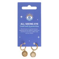 Gold Toned All Seeing Eye Earrings