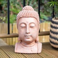 41cm Terracotta Effect Buddha Head Ornament - Image 5
