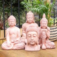 41cm Terracotta Effect Buddha Head Ornament - Image 6