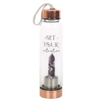 Amethyst Set Your Intention Glass Water Bottle - Image 2