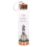 Amethyst Set Your Intention Glass Water Bottle - Image 4