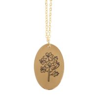 May Hawthorn Birth Flower Necklace Card - Image 3