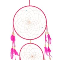 Pink Triple Dreamcatcher with Feathers - Image 2