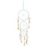 Light Blue Triple Dreamcatcher with Feathers